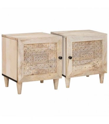 vidaXL Bedside Cabinet 2 pcs White 80 x 50 x 40 cm Engineered Wood