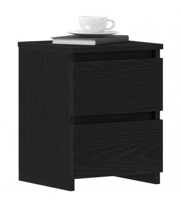 vidaXL Bedside Cabinet 2 pcs Black Oak 30 x 30 x 40 cm Engineered Wood
