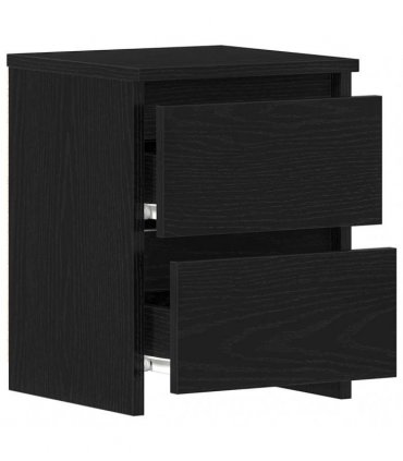 vidaXL Bedside Cabinet 2 pcs Black Oak 30 x 30 x 40 cm Engineered Wood