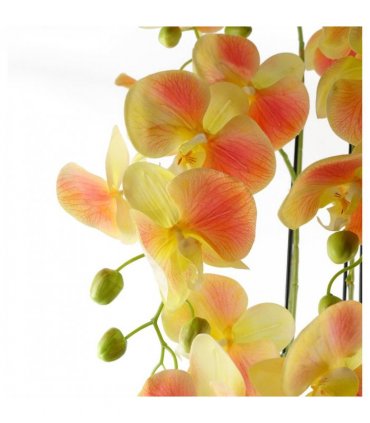 110cm Large Yellow Peach Orchid Plant Artifcial 41 REAL TOUCH flowers