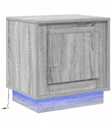 vidaXL Bedside Cabinet Grey 44 x 34.5 x 45 cm Engineered Wood