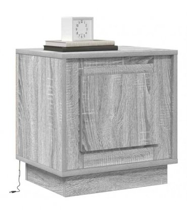 vidaXL Bedside Cabinet Grey 44 x 34.5 x 45 cm Engineered Wood