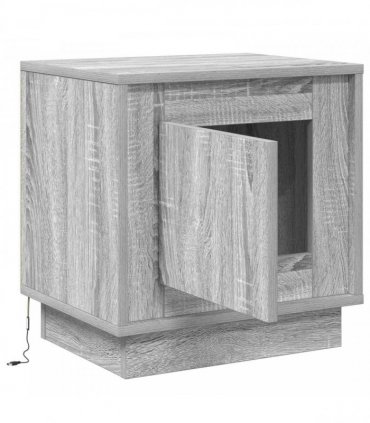 vidaXL Bedside Cabinet Grey 44 x 34.5 x 45 cm Engineered Wood