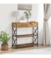 vidaXL Console Table with Drawer with Shelf Old wood 75 x 28 x 75 cm