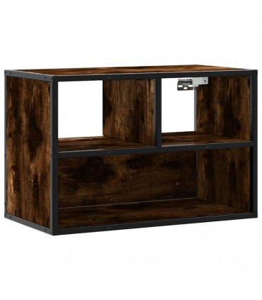 vidaXL TV Cabinet Smoked Oak 60x31x39.5 cm Engineered Wood and Metal