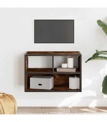 vidaXL TV Cabinet Smoked Oak 60x31x39.5 cm Engineered Wood and Metal
