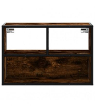 vidaXL TV Cabinet Smoked Oak 60x31x39.5 cm Engineered Wood and Metal