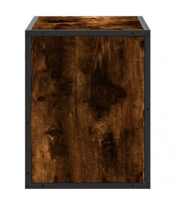 vidaXL TV Cabinet Smoked Oak 60x31x39.5 cm Engineered Wood and Metal