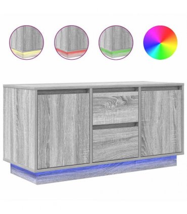 vidaXL TV Cabinet with LED Lights Grey Sonoma 100x41x50 cm