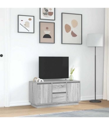 vidaXL TV Cabinet with LED Lights Grey Sonoma 100x41x50 cm