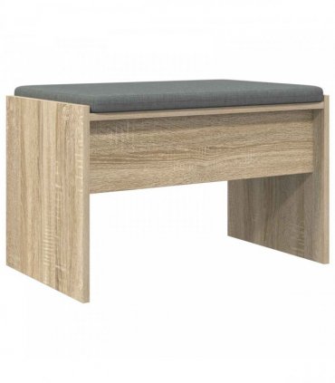 vidaXL Hall Bench with Cushion Sonoma Oak 63 x 38 x 40 cm