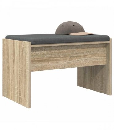 vidaXL Hall Bench with Cushion Sonoma Oak 63 x 38 x 40 cm