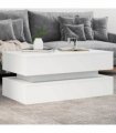vidaXL Coffee Table with LED Lights White 90x50x40 cm