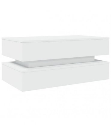 vidaXL Coffee Table with LED Lights White 90x50x40 cm