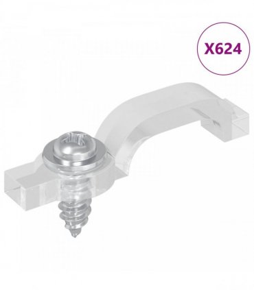 vidaXL LED Strip Clips 12 pcs Transparent 23.8 x 7.3 x 4.3 mm