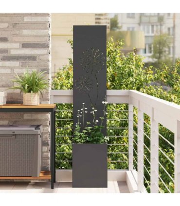 vidaXL Garden Privacy Screen Black 32 x 32 x 150 cm Cold-rolled steel