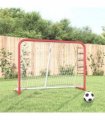 vidaXL Hockey Goal with Net Red&White 153x60x118 cm Steel&Polyester