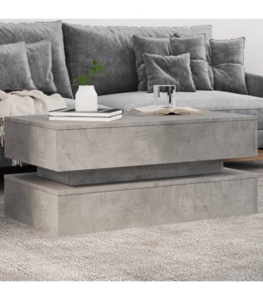 vidaXL Coffee Table with LED Lights Concrete Grey 90x50x40 cm