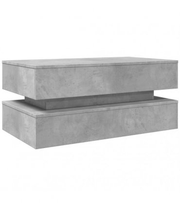 vidaXL Coffee Table with LED Lights Concrete Grey 90x50x40 cm