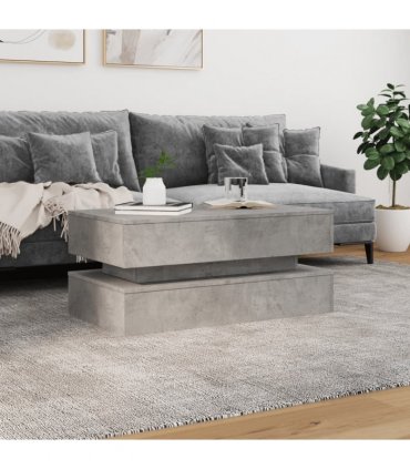 vidaXL Coffee Table with LED Lights Concrete Grey 90x50x40 cm