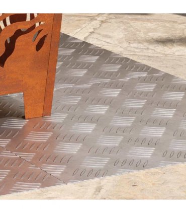 vidaXL Stair Tread Square 4 pcs Silver 50 x 50 cm Aluminium