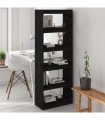 vidaXL Book Cabinet/Room Divider Black 60x30x167.5 cm Solid Wood Pine