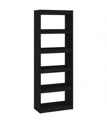 vidaXL Book Cabinet/Room Divider Black 60x30x167.5 cm Solid Wood Pine