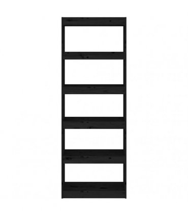 vidaXL Book Cabinet/Room Divider Black 60x30x167.5 cm Solid Wood Pine