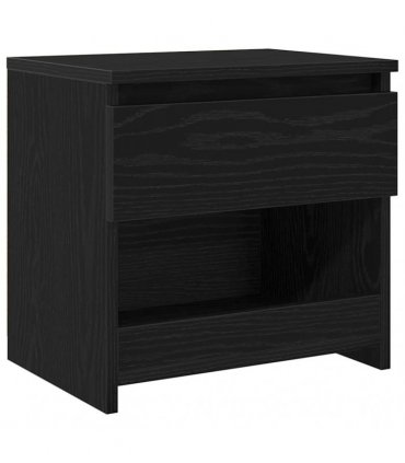 vidaXL Bedside Cabinet Black Oak 40 x 30 x 39 cm Engineered Wood