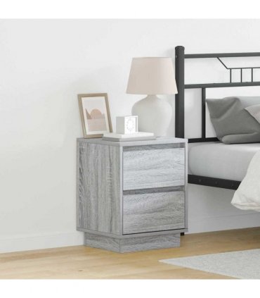 vidaXL Bedside Cabinet Grey 39 x 34.5 x 50 cm Engineered wood