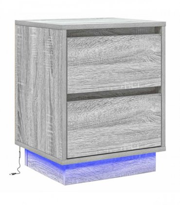 vidaXL Bedside Cabinet Grey 39 x 34.5 x 50 cm Engineered wood