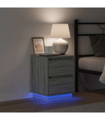 vidaXL Bedside Cabinet Grey 39 x 34.5 x 50 cm Engineered wood