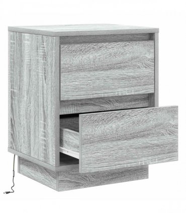 vidaXL Bedside Cabinet Grey 39 x 34.5 x 50 cm Engineered wood