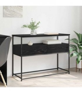 vidaXL Console Table Black Oak 100 x 40 x 75 cm Engineered Wood