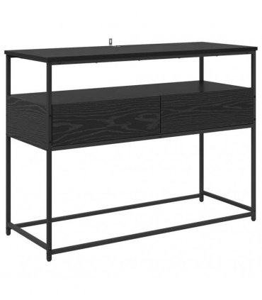vidaXL Console Table Black Oak 100 x 40 x 75 cm Engineered Wood