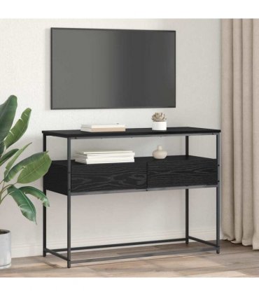 vidaXL Console Table Black Oak 100 x 40 x 75 cm Engineered Wood