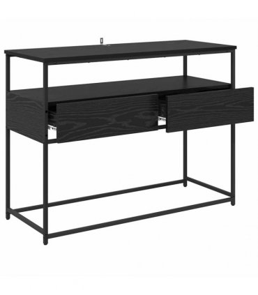 vidaXL Console Table Black Oak 100 x 40 x 75 cm Engineered Wood