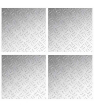 vidaXL Stair Tread Square 4 pcs Silver 50 x 50 cm Aluminium