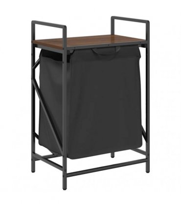 vidaXL Laundry Basket 1 Compartment with Shelf Brown Oak