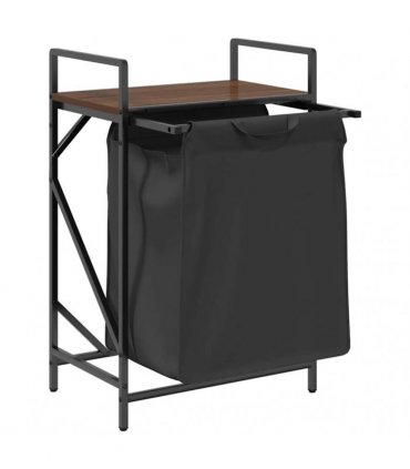 vidaXL Laundry Basket 1 Compartment with Shelf Brown Oak