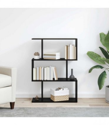 vidaXL Book Cabinet Black Oak 70 x 24 x 97 cm Engineered Wood