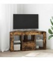 vidaXL Corner LED TV Cabinet Wall-mounted Smoked Oak 100 x 40 x 50 cm