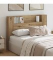 vidaXL Headboard Cabinet with LED Artisan Oak 140 x 16.5 x 103.5 cm