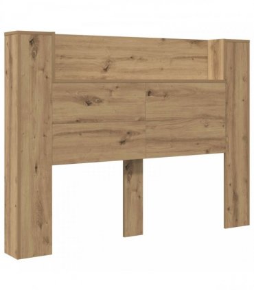 vidaXL Headboard Cabinet with LED Artisan Oak 140 x 16.5 x 103.5 cm