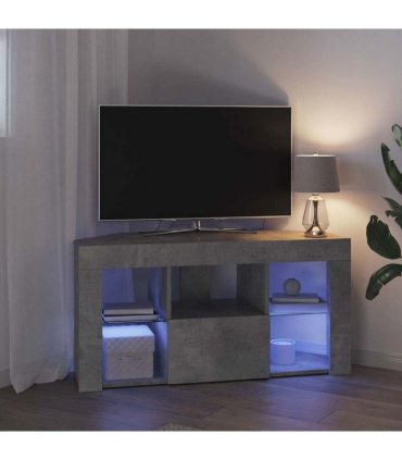 vidaXL Corner LED TV Cabinet Concrete Grey 100 x 40 x 50 cm