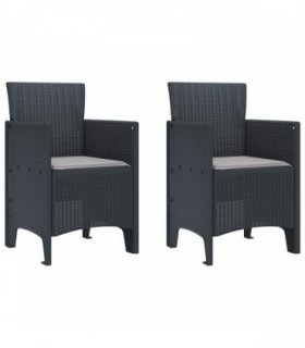 vidaXL Garden Chair 2 pcs Anthracite 53 x 49 x 85 cm Polypropylene
