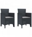 vidaXL Garden Chair 2 pcs Anthracite 53 x 49 x 85 cm Polypropylene
