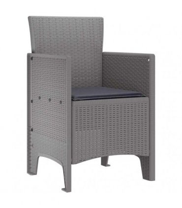 vidaXL Garden Chair 2 pcs Light Grey 53 x 49 x 85 cm Polypropylene