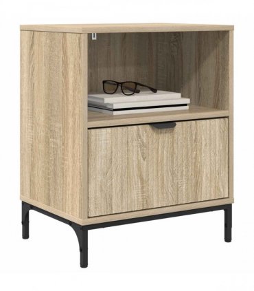 vidaXL Bedside Cabinet with Drawer 2 pcs Sonoma oak 49 x 36 x 61 cm