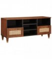 vidaXL TV Cabinet with Shelf Brown 100 x 33.5 x 46 cm Solid Mango Wood